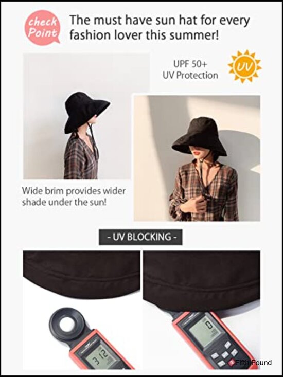 Wide Brim Sun Hat UPF50+ Foldable Adjustable Travel Beach Protection